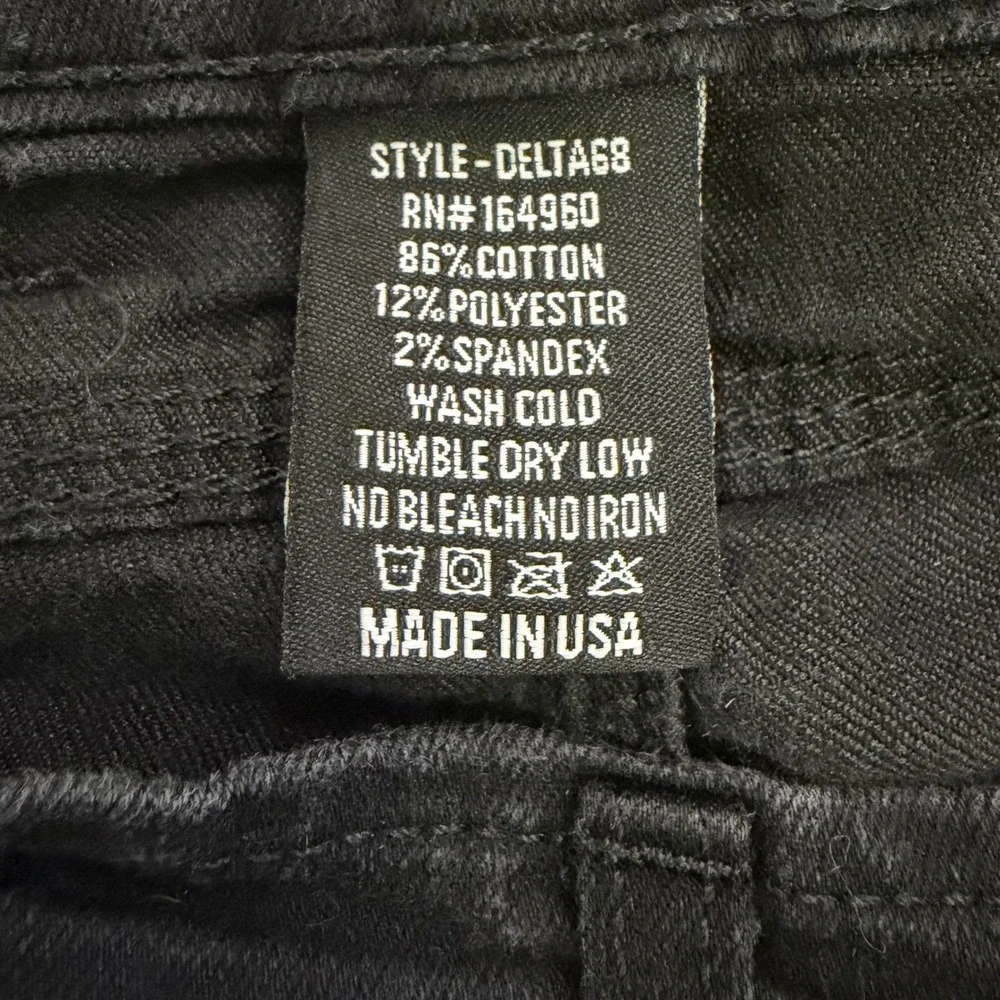 Origin USA Delta-68 Men Black Performance Stretch Denim Jeans Size 34  Maine USA